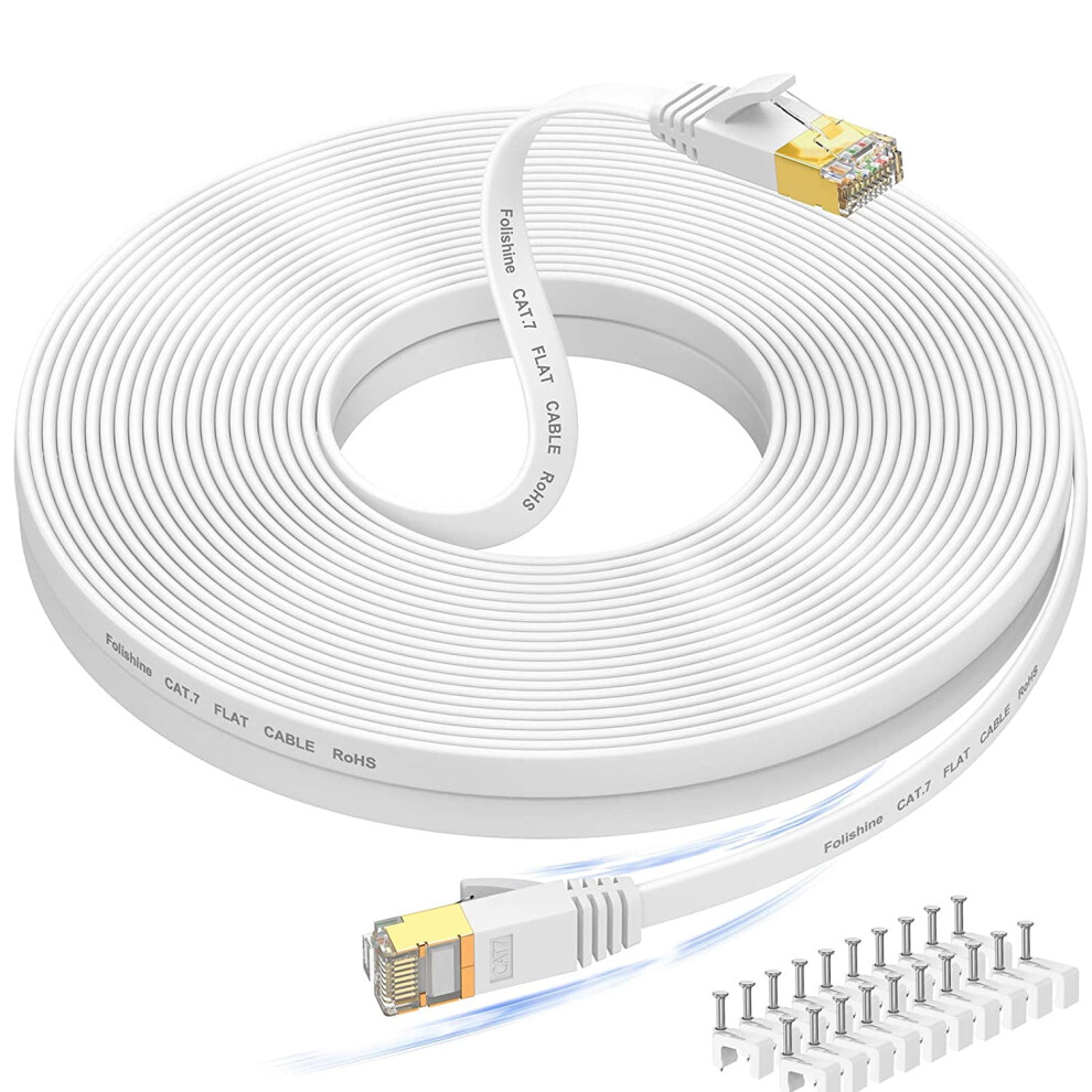 Ethernet Cable Cat 8 Shielded Flat 75 Ft 9336866027396