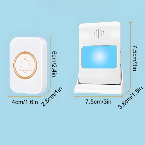 Wireless Doorbell Vibrating Colorful Flashing Lithium 1