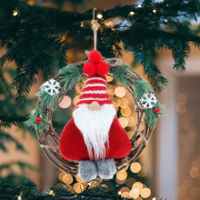 Soldes de Noël Fankiway ! Décoration de couronne de Noël en forme de figurine de vieil homme sans visage
