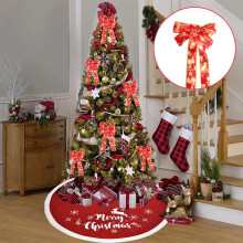 Christmas tree light warm gold bow pendant