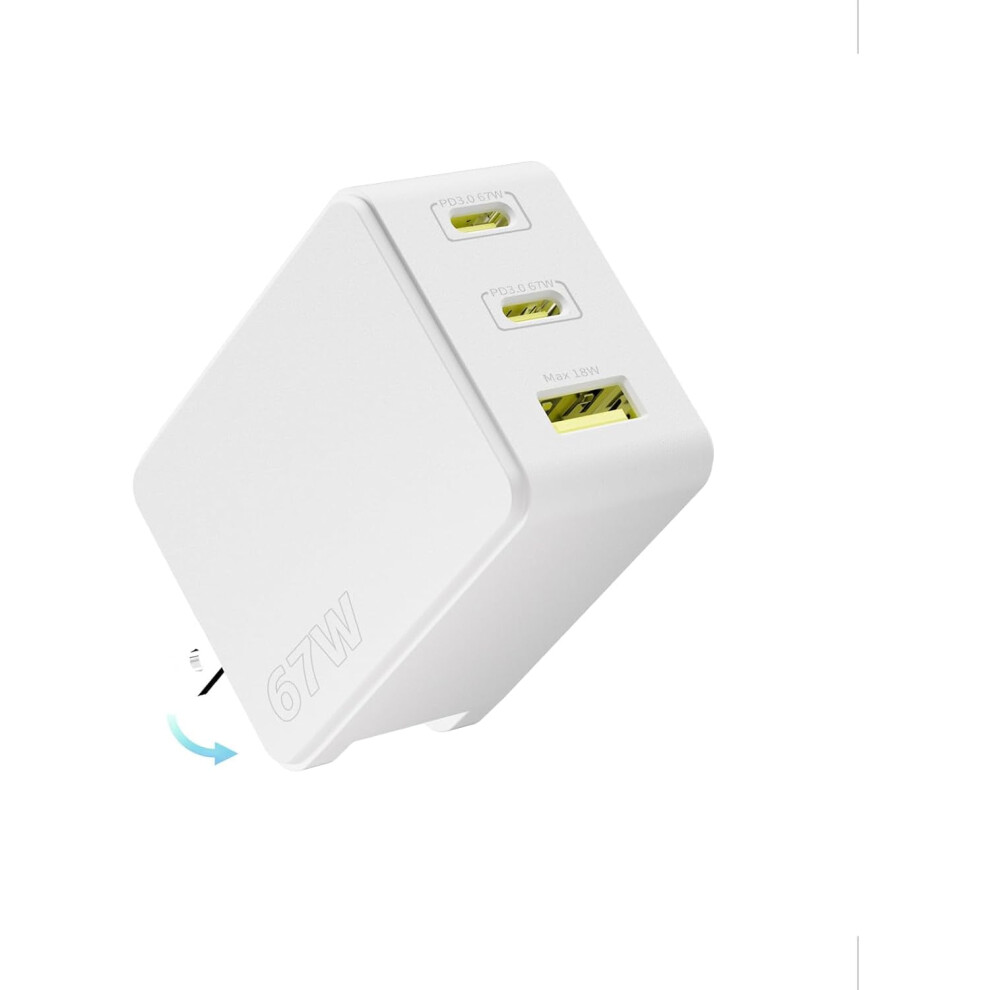 67W Usb-C Gan Wall Charger With 3 Ports 917087815864