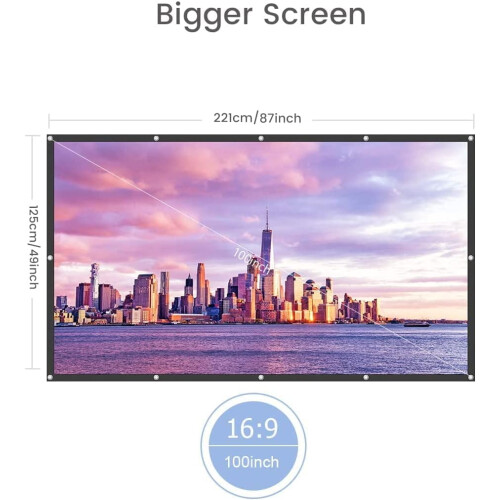 StayTrue 100-inch 4K HD projector screen 16:9 foldable 1
