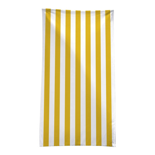 Strandhanddoek geel-wit gestreept microvezel 75x150cm 1