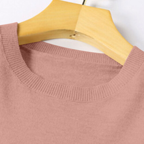 Women's Cotton Sweater Long-Sleeve Crewneck Solid Pullover 2