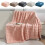 Fleece Facecloth Nap Blanket 70x100cm Pink Striped Polyester 7