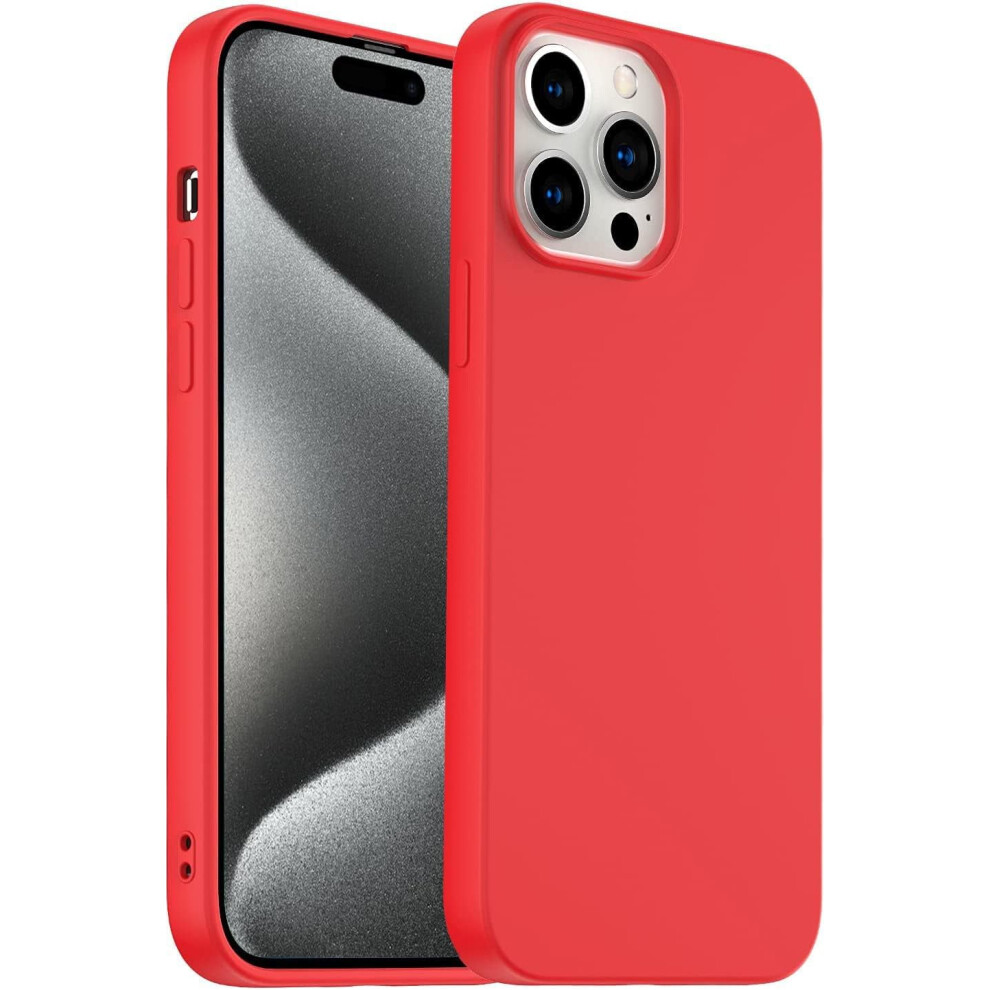 Iphone 15 Pro Max Case Ultra-Slim Silicone Shockproof Red 9336866046014