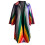 Dame Boho Blomster Trenchcoat Oversized Langærmet med 3