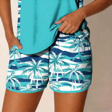 Blouson Tankini Swimsuit for Women Tummy Control Two-Piece