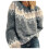 Women's Fair Isle Knit Sweater Crewneck Long Sleeve 1