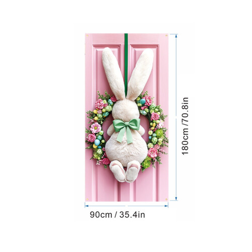 Decoração de banner vertical para porta externa com tema de Páscoa 2