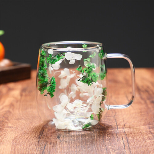 Klares, florales Doppelglas-Barset 1