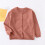 Kids' Solid Knit Cardigan Long Sleeve Button Front Coffee 2