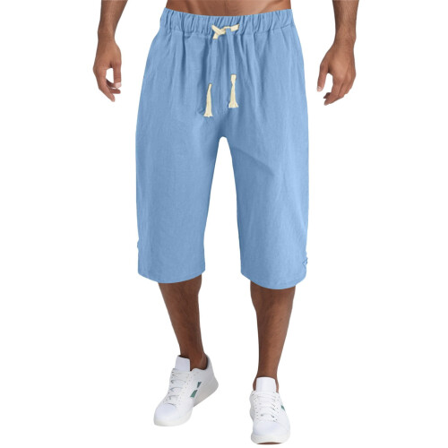 Ανδρικό παντελόνι Baggy με φαρδιά μπατζάκια, μεσαίου ύψους, μέχρι τη γάμπα, L