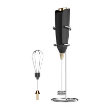 Elektrische Eierklopper, Kleine Handzame -Eierklopper met Standaard, Draadloze Schuimmaker, Kleine Mixer, Zwart