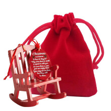 Christmas memorial ornament red wooden rocking chair 1 pc