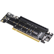 PCIE4.0 Split PCIE4.0 X16 to X8+X4+X4 Split Card Nvme Pcie4.0 Expansion Card 2 NVME Input Port Expansion Riser Card