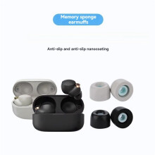 3Pairs Sound-Isolating and Noise-Reducing Earplugs Memory Foam Earmuffs for WF-1000XM4 Headphones Gray-M