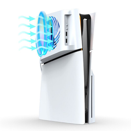 Side-Mounted Cooling Fan with LED Light  Game Console Cooling Fan for PS5 SLIM Game Console Accessori 2