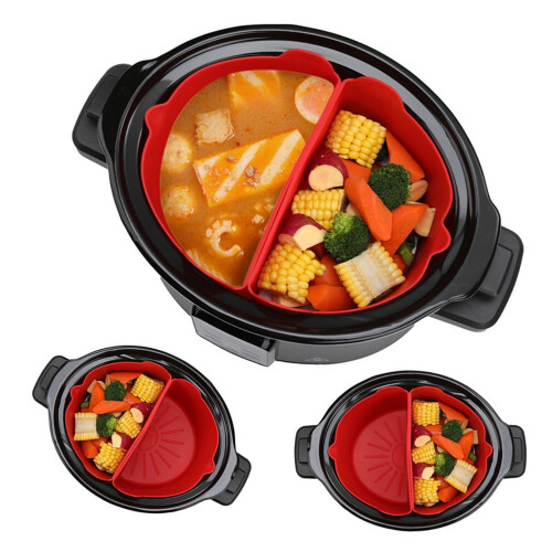 Slow Cooker Liner Silicone Reusable 2-in-1 Grid 2