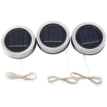 3PCS Tampa de Luz Decorativa Solar Ao Ar Livre à Prova D'áGua Vidro de Energia Solar AcessóRios de Luz Decorativos Branco Quente