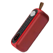 Portable Speaker Outdoor Bass Wireless Speaker FM Radio Knob Volume Adjustment USB Player Phone Call Red