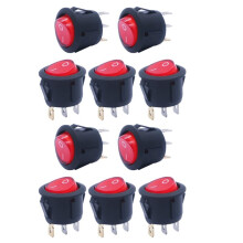 10pcs 3 Foot 2 Stalls with Light KCD1-105 Power Rocker Ship Type Circular Wave for Various Applications