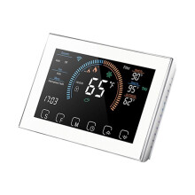 Smarter WLAN-Thermostat, 4,8-Zoll-LCD-Touchscreen, Kabelloser Wärmepumpenthermostat, C-Wire-Adapter im Lieferumfang Enthalten