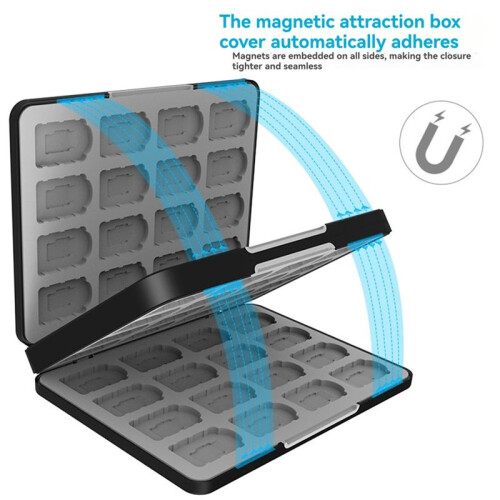 Game Card Storage Case for  2  Lite OLED Hard Shell with 64 Game Cartridge & 64 Micro- Card Slots 2