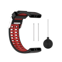 Zachte Siliconen Horlogeband Vervangende Horlogeband Polsband voor Polar V800 Slimme Armband met Gereedschap Zwart + Rood