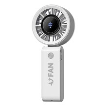 2025 High Speed Handheld Violent Folding Fan Usb Turbine Digital Display Portable Neck Hanging Outdoor Small Fan