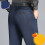 Men's Elastic Waist Jeans Solid Color Straight Fit High 6