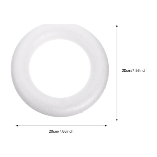 FRCOLOR DIY Foam Round Rings for Craft Projects White 6 pcs 1