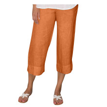 Calça Capri Feminina em Algodão e Linho, Corte Solto (1 Par)