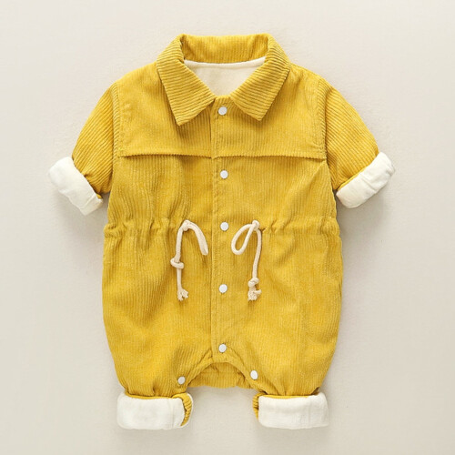 Toddler Jumpsuit Soft Thick Warm Yellow 1