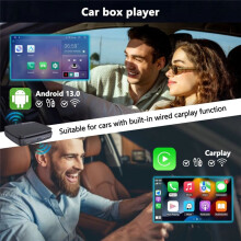 Bil CD DVD-Spelare Bärbar CD-Spelare Musikspelare Carplay AI Box för Trådbunden Till Trådlös CarPlay-Adapter och Android Auto