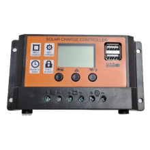 Solar Controller with Hole 12V 11.1V 30A LCD Photovoltaic Charging Controller USB Charging Controller
