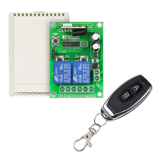 433MHz Universal Remote Control  Wireless Relay 2CH Module RF Receiver Transmitter  12V 24V For Garage Door 1