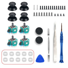 4 Peça Joystick Analógico com Tampas de Joystick para Controlador PS5 Potenciômetro de Joystick Analógico 3D com 10 Anel de Borracha de Joystick