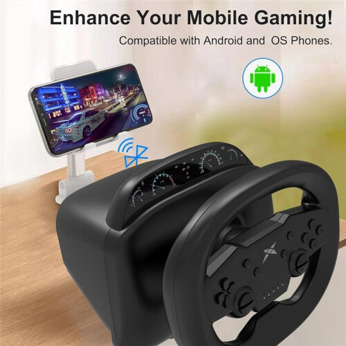 Racing Game Steering Wheel Vibration Controller Simulation Racing Pedals for /PC /PS4/PS3/Ios and Android Phones 2