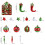 Christmas Tree Ornament Set Red Green Gold 66 Pcs 8