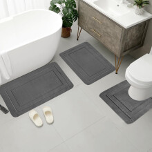 Conjunto de tapetes de banheiro antiderrapantes de 3 peças, laváveis.