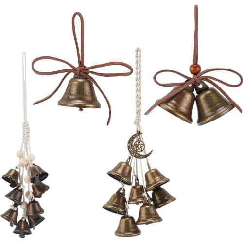 Vintage hanging bells set decorative wind chime 4 pieces