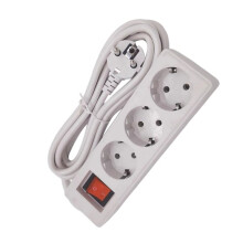 EU Plug 3 Multiple Sockets Extension Socket Adapter Power Converter 5 Meter Extension Cord for Home