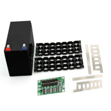 DIY 12V Lithium Battery Storage Box 3x7 18650 Battery Case Fixture Holder BMS 3S40A Lithium Batter Plastic Shell Black