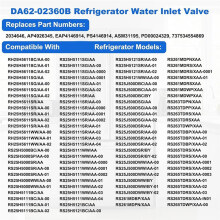 Électrovanne de Réfrigérateur DA62-02360B pour . Remplace DA62-02360B, DA62-02360BCM et DA62-02291D. 110-127 V CA, 60 Hz, 20 W