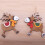 Wooden Deer Christmas Tree Ornament Set 4
