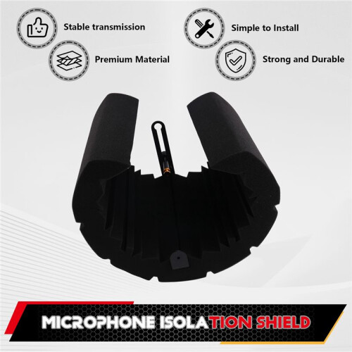 Microphone Isolation Shield Professional Studio Recording Mic Sound Absorb Sponge Soundproof Shield 2