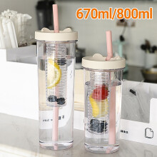 Vaso de agua Hesroicy de plástico con filtro de frutas, 800 ml.