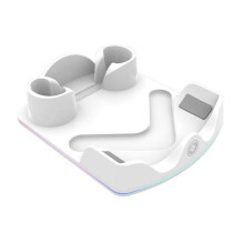 For Meta Quest 3S VR Helmet Charging Base Handle Contact Charging Stand with Atmosphere Light Charging Base White