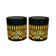 New Solar Fence Lights Outdoor, Mandala Decorative Solar Wall Lights IP65 Waterproof for Patio Yard Garden (2 Pack)